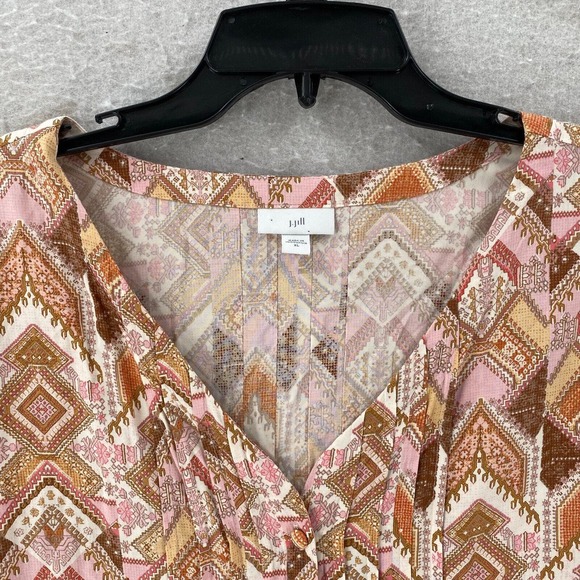 J.Jill Boho BLouse‎ Womens Size XL Rayon Casual Cottagecore Flowy Balloon Sleeve - Picture 6 of 13
